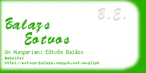 balazs eotvos business card