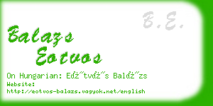 balazs eotvos business card